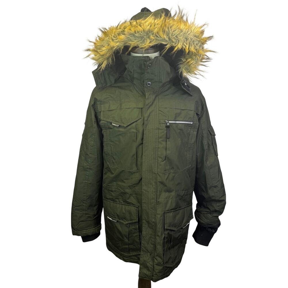 Noize Hooded Parka Coat Faux Fur Trim Jacket Men’s medium